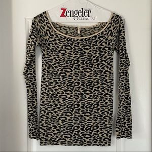 Skinny Tees leopard print long sleeve tee shirt